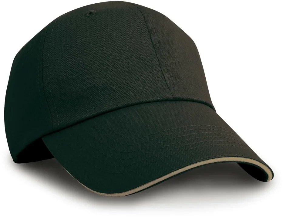 Herringbone Cap with Sandwich Peak
