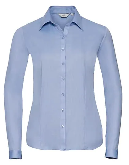 Ladies` Long Sleeve Herringbone Shirt