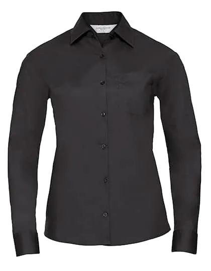 Ladies` Long Sleeve Polycotton Poplin Shirt