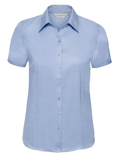 Ladies` Short Sleeve Herringbone Shirt