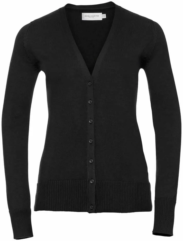 Ladies` V-Neck Knitted Cardigan