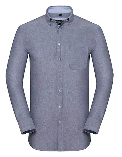 Men`s Long Sleeve Tailored Washed Oxford Shirt