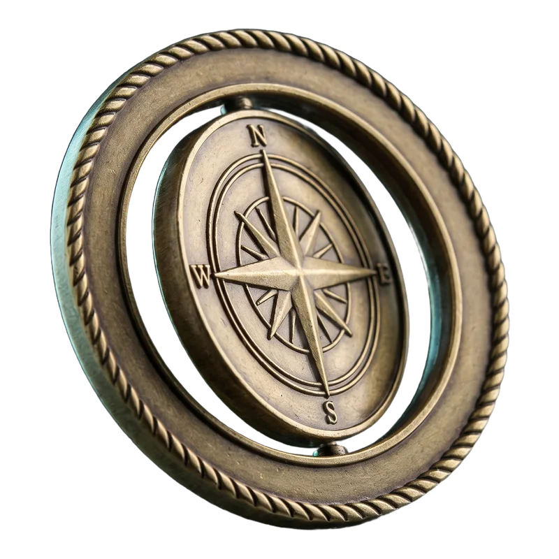 Spinning Coin mit drehbarer Innenscheibe und Kompassrose